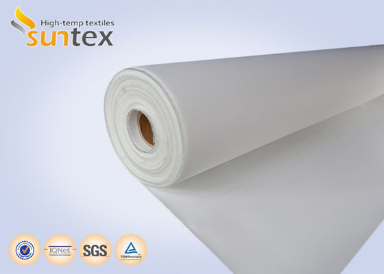 0Tejido de fibra de vidrio recubierto en PU de.4 mm, resistente al fuego y barrera contra humo para cortinas contra incendios, rol de aislamiento térmico y cubierta de protección de tuberías