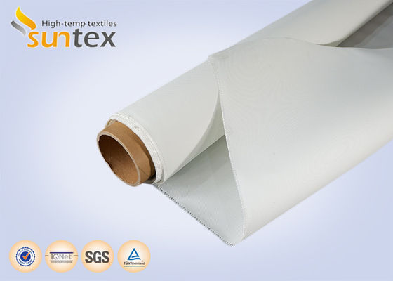 Tela de Fibra de Vidrio con Silicona Blanca, Material de Cortina Barrera contra Incendios y Humo