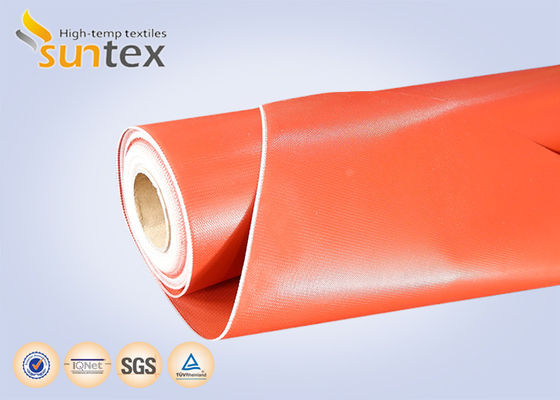 Rojo 3732 Tejido de fibra de vidrio, recubierto de caucho de silicona, resistente a altas temperaturas y fuego
