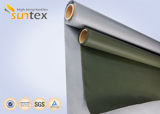 Tejido de fibra de vidrio gris recubierto con silicona