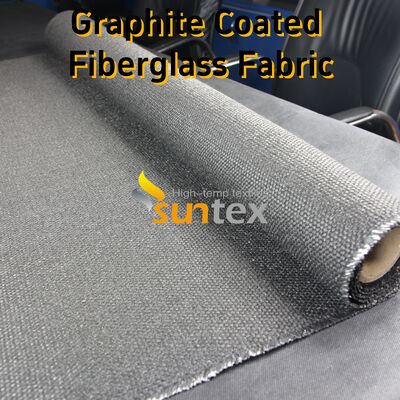 Graphite Coated Fiberglass Fabric with 750℃ Temperature Resistance 28.82oz/sqy Unit Weight and Black Plain Pattern for Welding Blanket