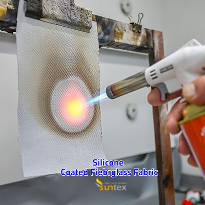 0.45 mm de espesor Tejido de fibra de vidrio recubierto de silicona resistente al calor y resistente a las lágrimas Tejido a prueba de fuego para aislamiento industrial