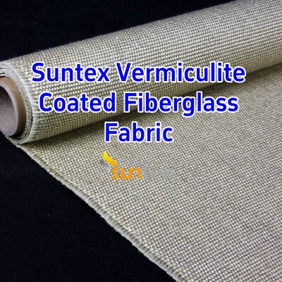 Abrasion Resistant Vermiculite Coated Fiberglass Fabric with 750℃ Temperature Resistance and Double Sided Vermiculite Coating for Removable Insulation Cover