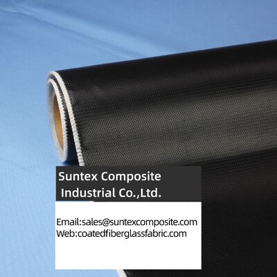 High Temperature Silicone Coated Fiberglass Fabric with Two Side Silicone Rubber Coating and Alkali Free E-Glass for 550°C Resistance