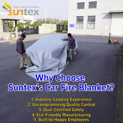 Gray Color EV Car Fire Blanket with 550℃/1000℃ Thermal Resistance and Oxygen Deprivation for Emergency Fire Pit Mat
