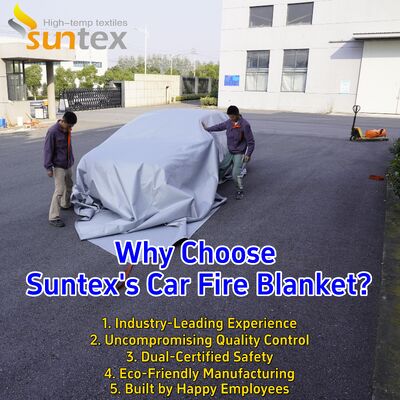 Gray Color EV Car Fire Blanket with 550℃/1000℃ Thermal Resistance and Oxygen Deprivation for Emergency Fire Pit Mat