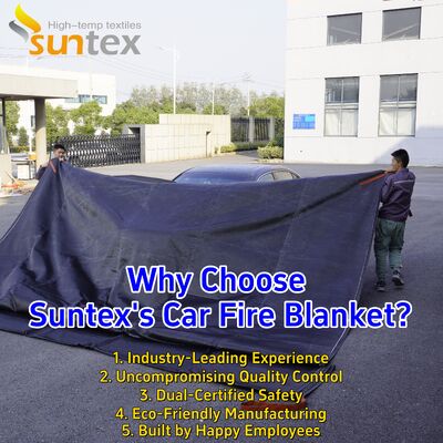 Gray EV Car Fire Blanket with 550℃/1000℃ Thermal Resistance for Oxygen Deprivation Fire Safety