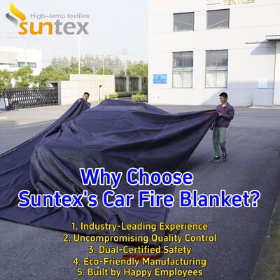 6m X 8m Large Size EV Car Fire Blanket with 550℃/1000℃ Thermal Resistance and Oxygen Deprivation