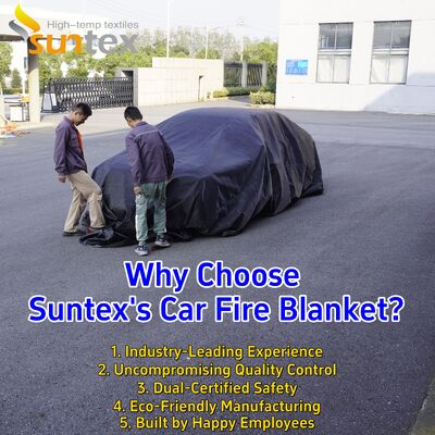 Manta ignífuga gris para vehículos eléctricos con resistencia térmica de 550℃/1000℃ para seguridad contra incendios por privación de oxígeno