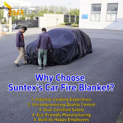 Custom Gray EV Car Fire Blanket with 550℃/1000℃ Thermal Resistance for Oxygen Deprivation Fire Control