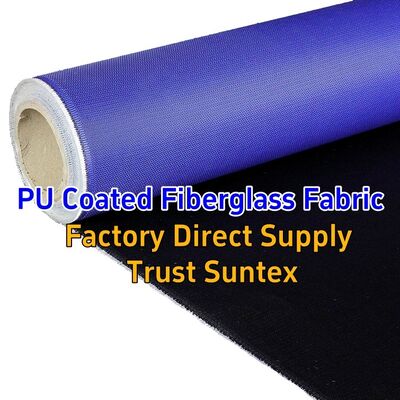 High Strength 460 g/sqm PU Coated Fiberglass Fabric with 0.41 mm Thickness and M0 Fire Resistance