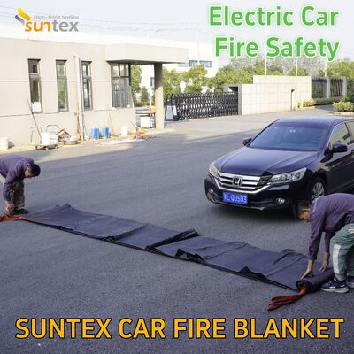 Venta al por mayor Suntex Gris 6*8m Capa de fuego de fibra de vidrio recubierta de silicona a alta temperatura para automóviles eléctricos