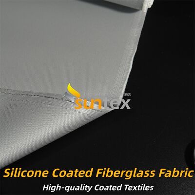 Tela de fibra de vidrio recubierta de silicona de color gris duradera Tela resistente al fuego de doble cara diseñada para aislamiento industrial