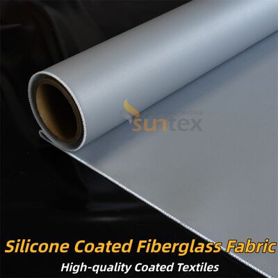 Durable Silicone Coated Fiberglass Fabric Grey Double Sided Fire Retardant Material Ideal For Thermal Insulation And Protective Curtains