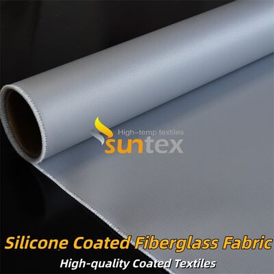 Durable Grey Color Silicone Coated Fiberglass Fabric Double Sided Fire Resistant Fabric Designed for Industrial Insulation