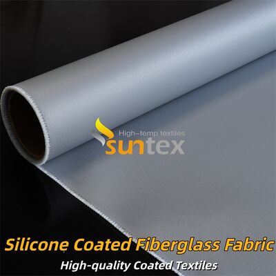 High Strength Silicone Coated Fiberglass Fabric Grey Color Double Sided Fire Retardant Fabric for Insulation and Safety Curtains