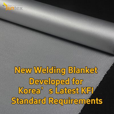 Suntex KFI Certified Grey Silicone Fiberglass Welding Blanket for Korea Market
