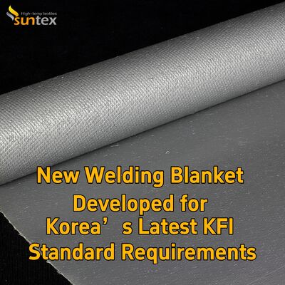 Suntex Grey Silicone Coated Fiberglass Welding Blanket | Korea Latest KFI Standard