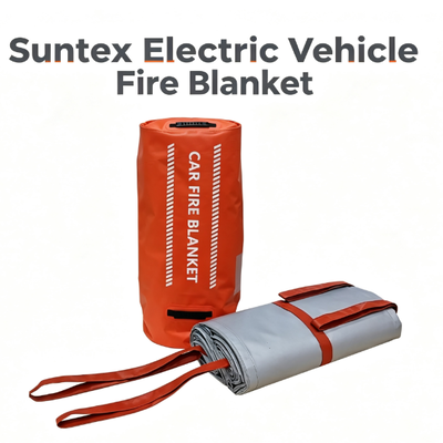 La manta ignífuga para vehículos eléctricos Suntex aísla los incendios de vehículos eléctricos de forma rápida, eficaz y segura